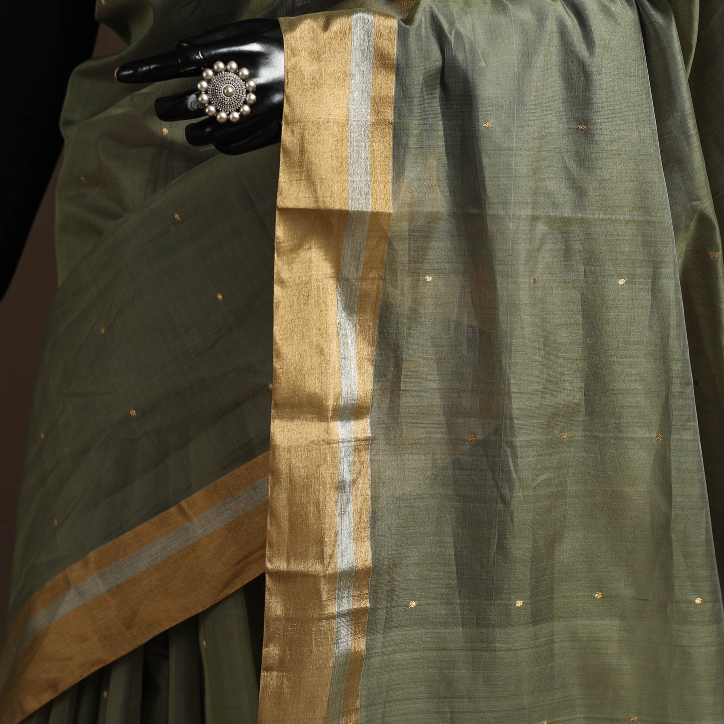 Handloom zari work chanderi silk saree 05 - handcrafted