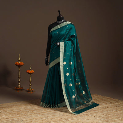 Handloom zari work chanderi silk saree 07 - handcrafted