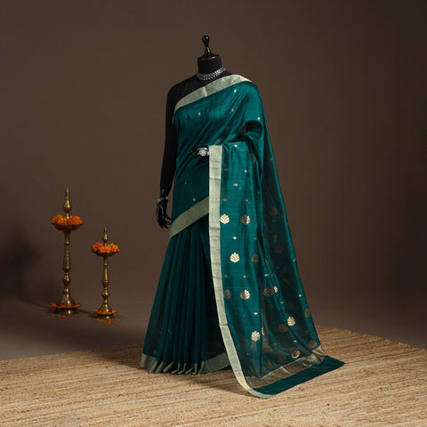 Handloom zari work chanderi silk saree 07 - handcrafted