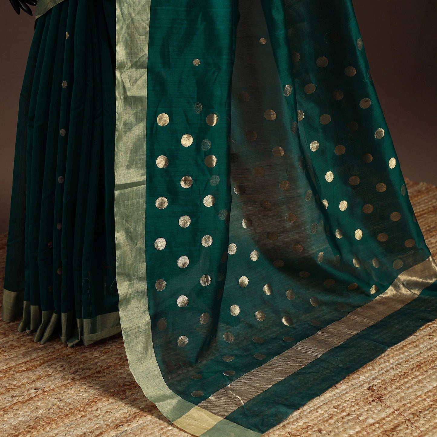 Handloom zari work chanderi silk saree 12 - handcrafted