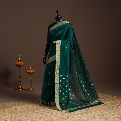 Handloom zari work chanderi silk saree 12 - handcrafted