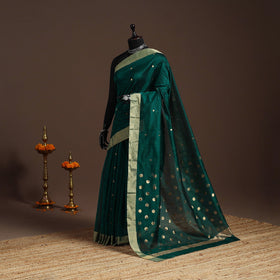 Handloom zari work chanderi silk saree 12 - handcrafted