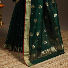 Handloom zari work chanderi silk saree 15 - handcrafted