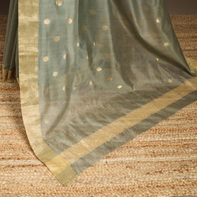 Green - handloom zari work chanderi silk saree 15