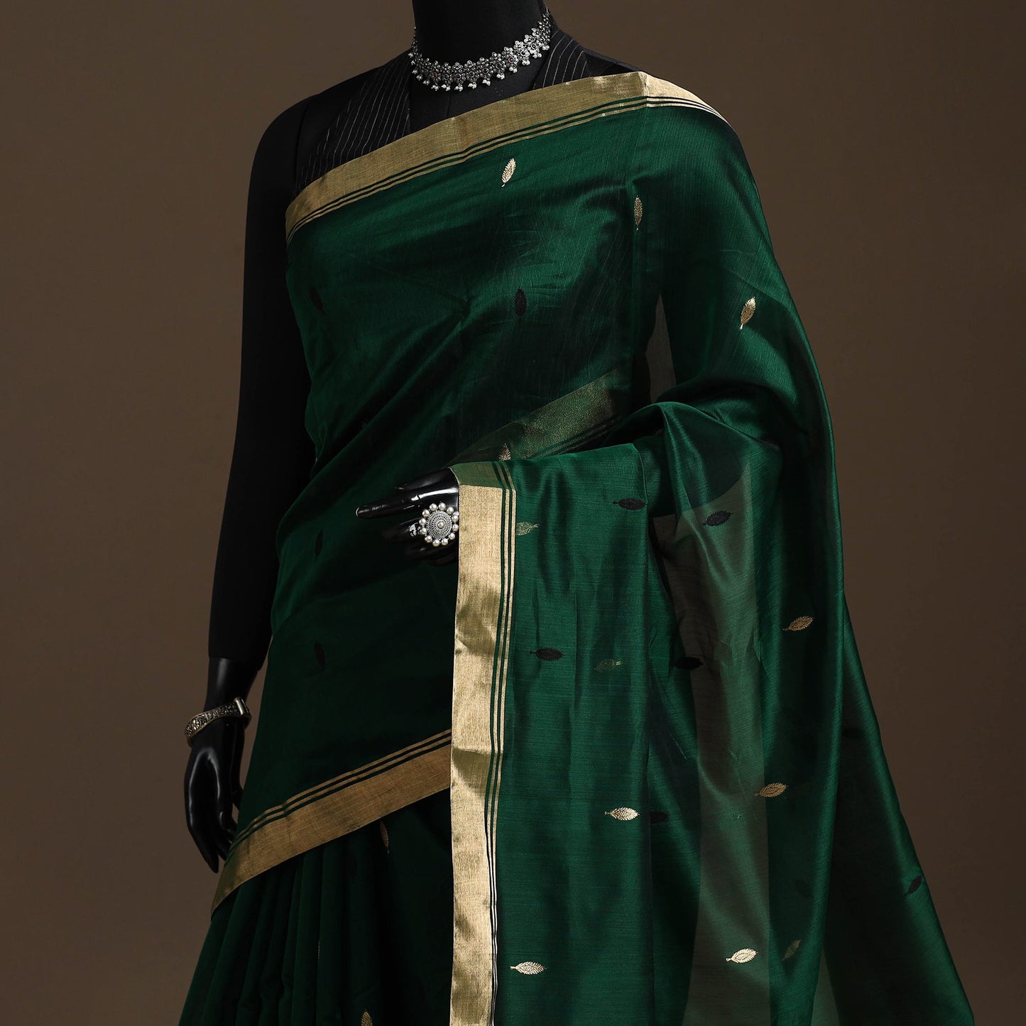 Handloom zari work chanderi silk saree 26 - handcrafted