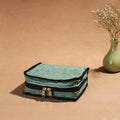 Green Handmade 4 Pockets Cotton Jewellery Bag