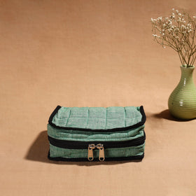 Green Handmade 4 Pockets Cotton Jewellery Bag