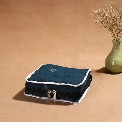 Green Handmade 4 Pockets Cotton Jewellery Bag