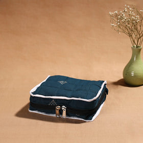 Green Handmade 4 Pockets Cotton Jewellery Bag