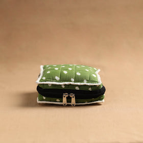 Green Handmade 4 Pocket Jewellery Pouch Online in India