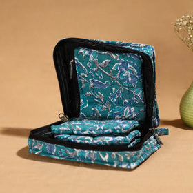 Green Handmade 4 Pockets Cotton Jewelry Bag 01