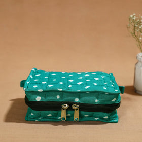 Green Handmade 4 Pockets Cotton Jewelry Bag 02 