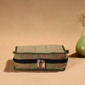 Green Handmade Cotton Jewelry Organizer Bag for Travel 