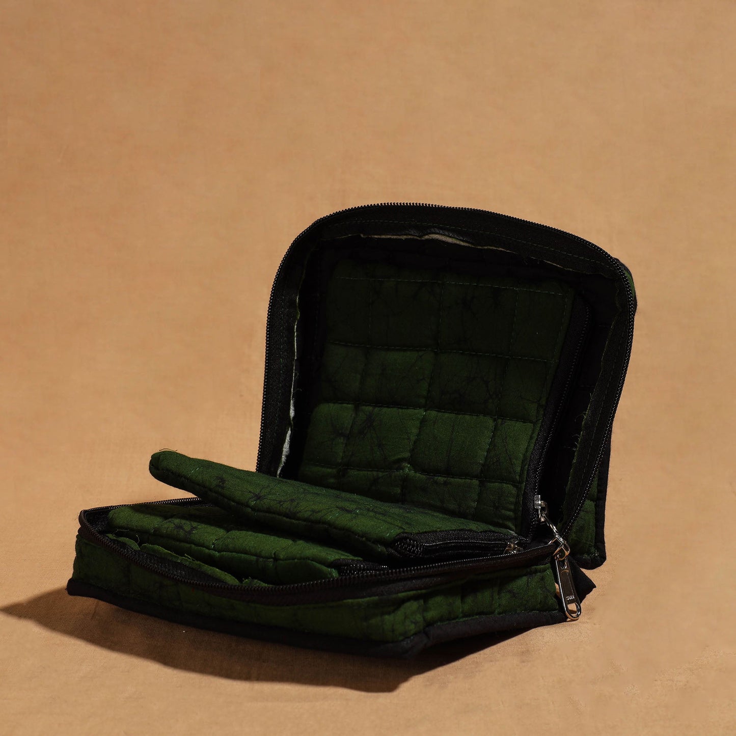 Green Handmade 4 Pockets Cotton Jewelry Bag 24 