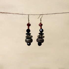 Green - handmade beaded earrings 106 - handcrafted