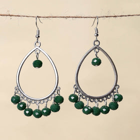 Green - handmade beaded earrings 18 - handcrafted