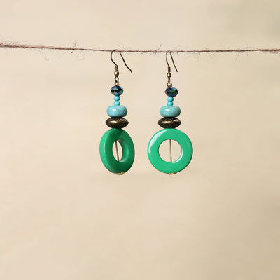 Green - handmade beaded earrings 43 - handcrafted