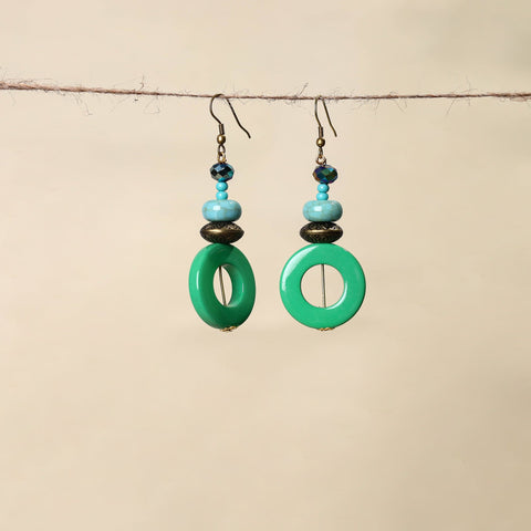 Green - handmade beaded earrings 43 - handcrafted