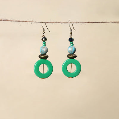 Green - handmade beaded earrings 44 - handcrafted