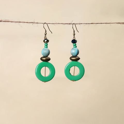 Green - handmade beaded earrings 44 - handcrafted