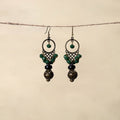 Green - handmade beaded earrings 93 - handcrafted