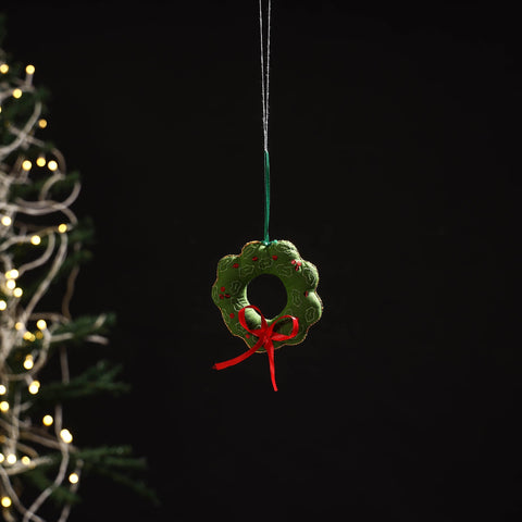 Handmade christmas ornament wreath hanging 18 - handcrafted