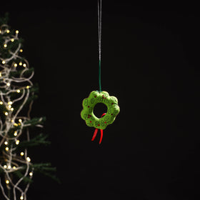 Handmade christmas ornament wreath hanging 18 - handcrafted