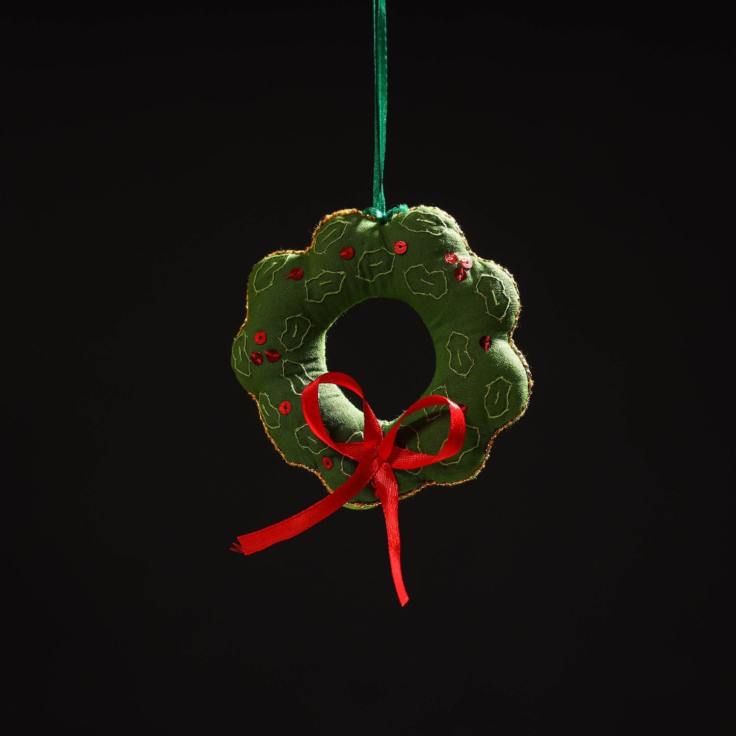 Handmade christmas ornament wreath hanging 18 - handcrafted