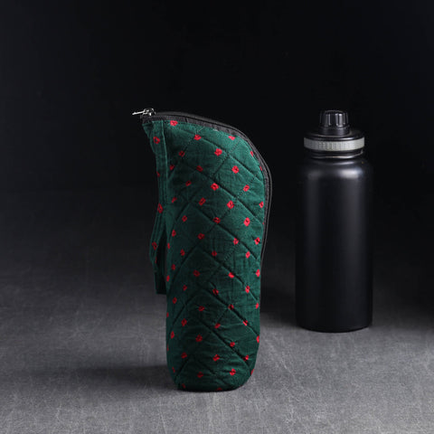 Green Handmade Cotton 1L Water Bottle Cover