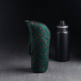 Green Handmade Cotton 1L Water Bottle Cover