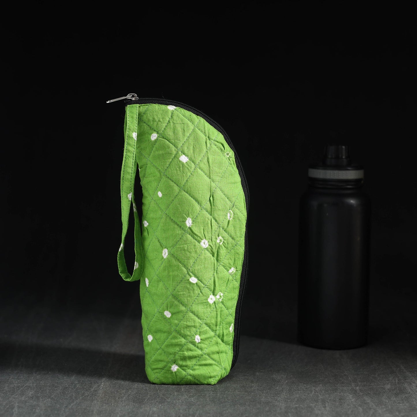 Green Handmade Cotton 1L Water Bottle Cover