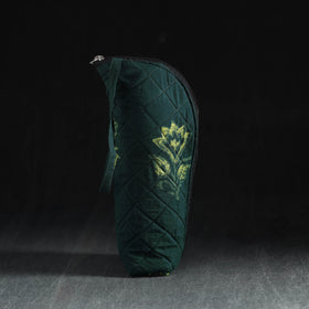 Green  Handmade Cotton 1L Water Bottle Cover