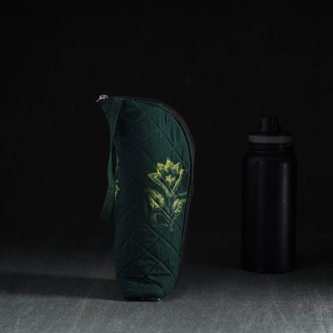 Green  Handmade Cotton 1L Water Bottle Cover