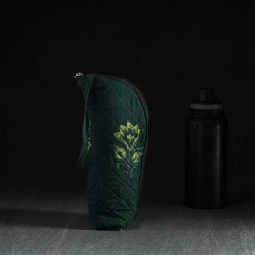 Green  Handmade Cotton 1L Water Bottle Cover