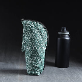 Green Handmade Cotton 1L Water Bottle Cover