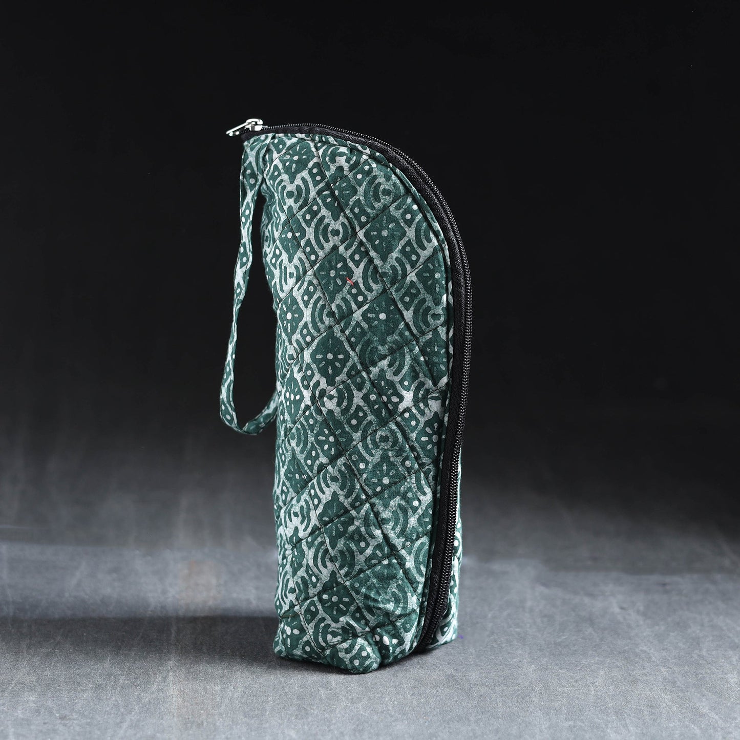 Green Handmade Cotton 1L Water Bottle Cover