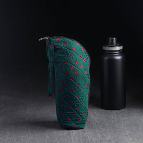Green Handmade Cotton 1L Water Bottle Cover