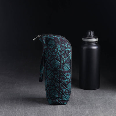 Green Handmade Cotton 1L Water Bottle Cover
