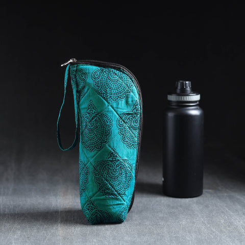 Green Handmade Cotton 1L Water Bottle Cover