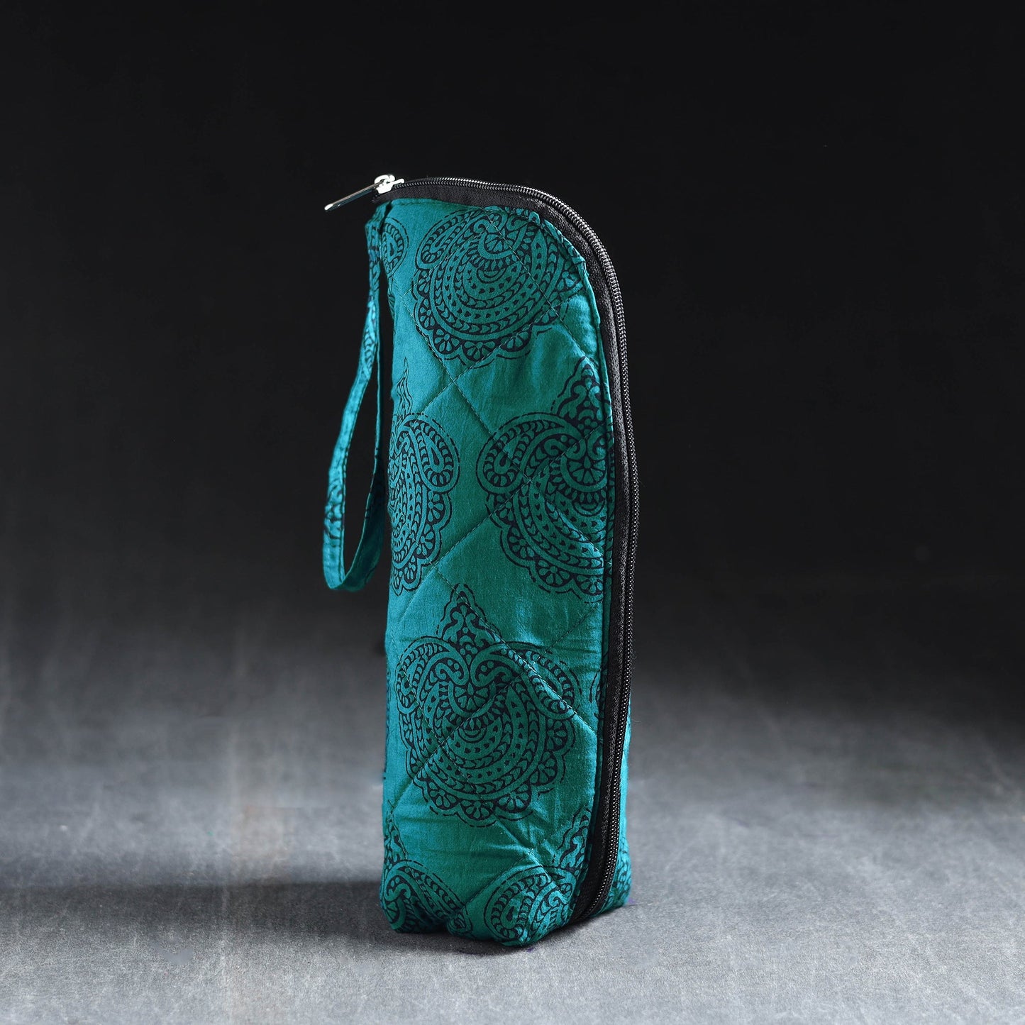 Green Handmade Cotton 1L Water Bottle Cover