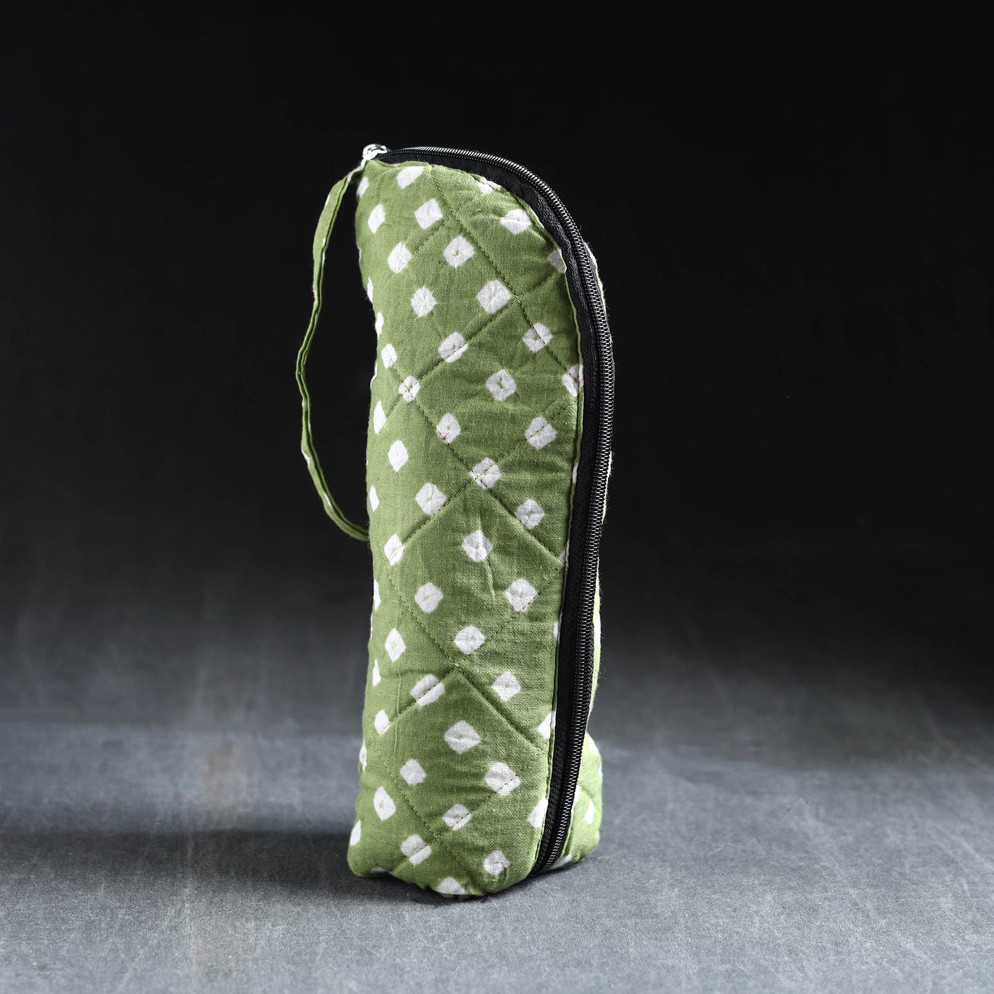 Green Handmade Cotton 1L Water Bottle Cover