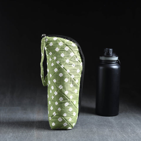 Green Handmade Cotton 1L Water Bottle Cover