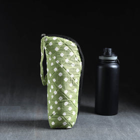 Green Handmade Cotton 1L Water Bottle Cover