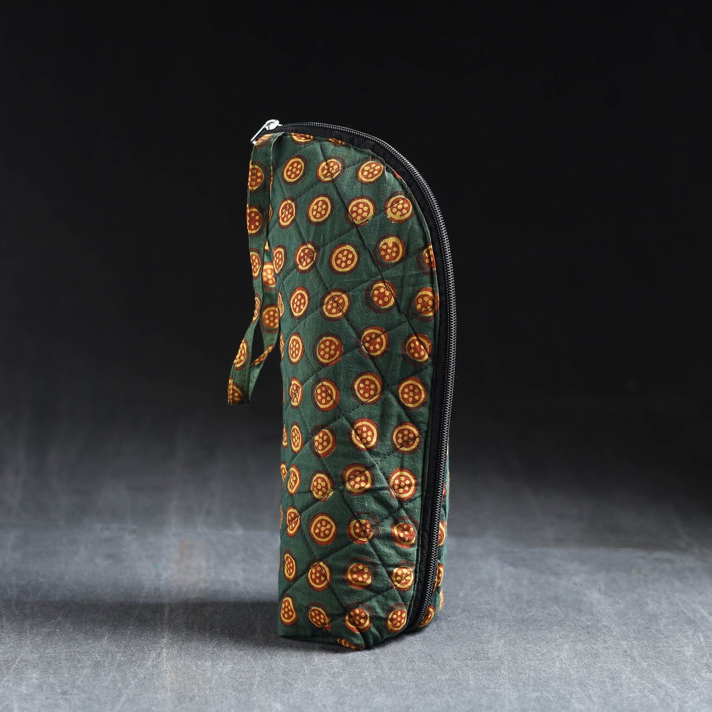 Green Handmade Cotton 1L Water Bottle Cover