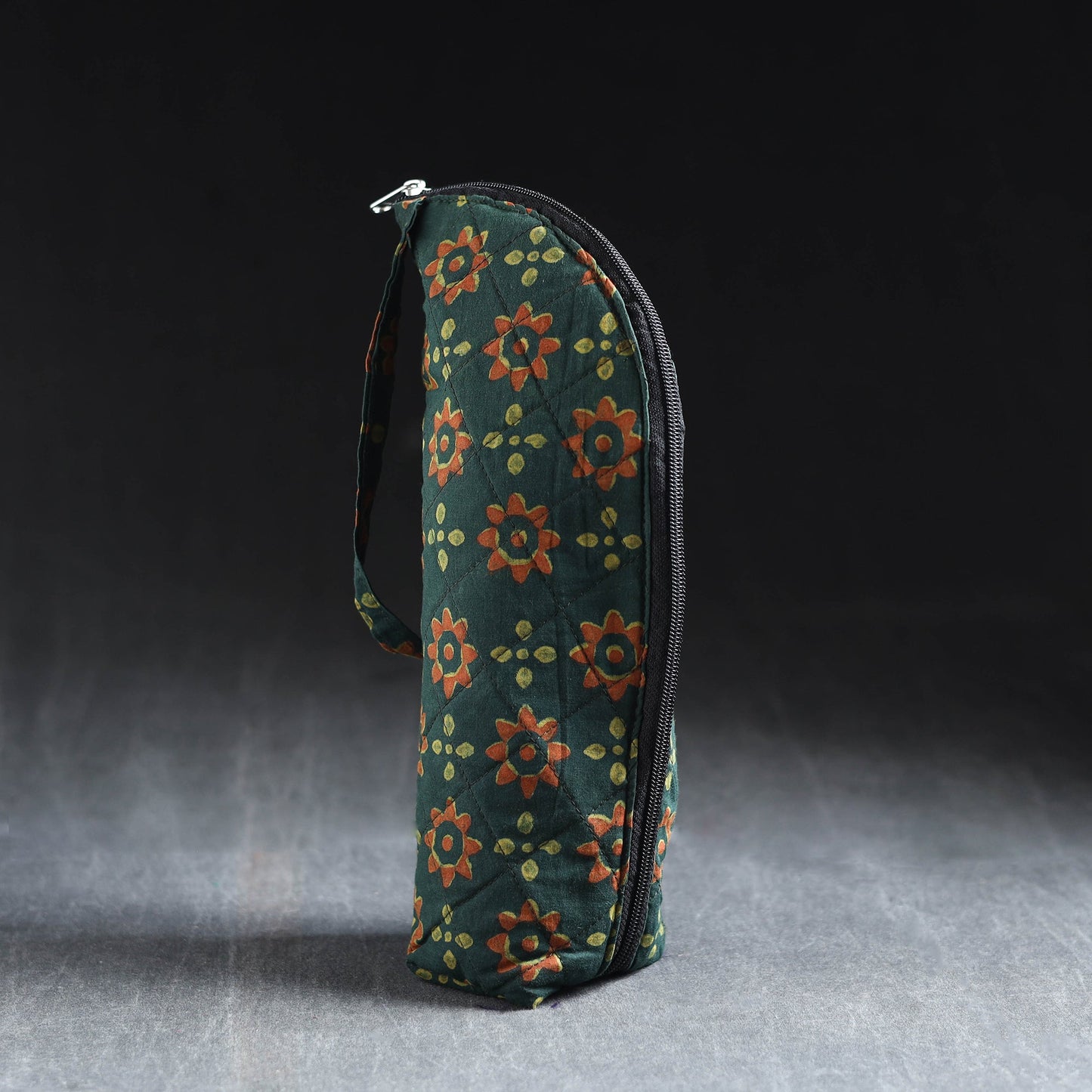 Green Handmade Cotton 1L Water Bottle Cover