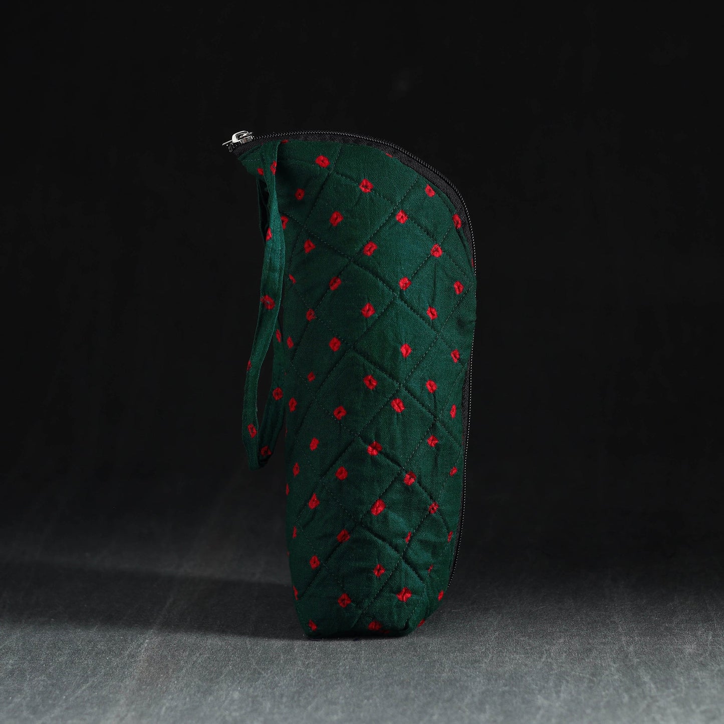 Green Handmade Cotton 1L Water Bottle Cover