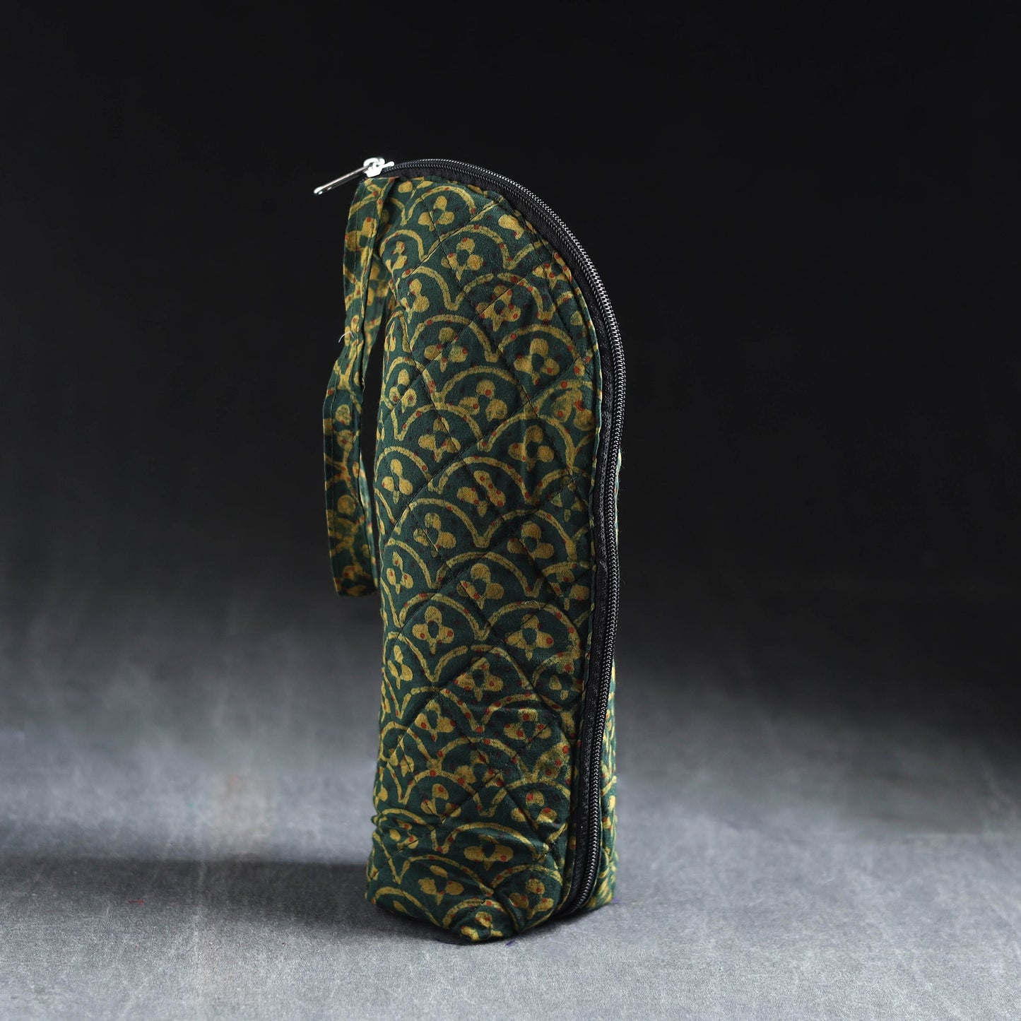 Green Handmade Cotton 1L Water Bottle Cover