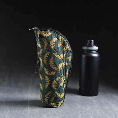Green Handmade Cotton 1L Water Bottle Cover