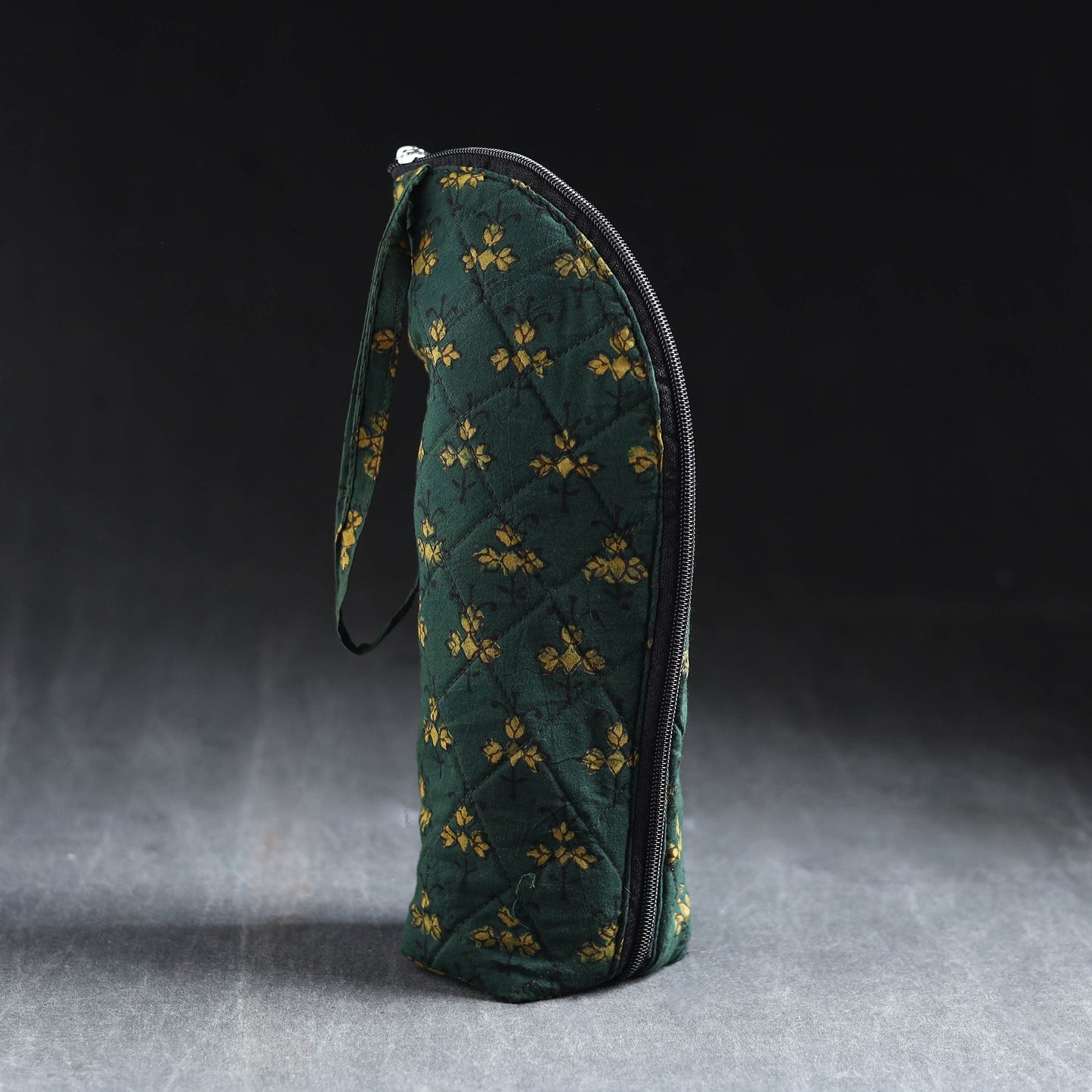 Green Handmade Cotton 1L Water Bottle Cover