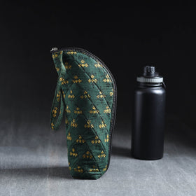 Green Handmade Cotton 1L Water Bottle Cover
